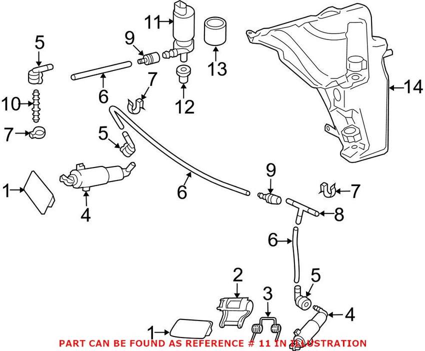 Audi Headlight Washer Pump 8K0955681